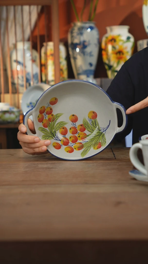 瓷片【简家甄选】景德镇设计师釉下手绘陶瓷餐具