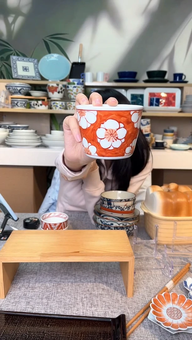 【闪购商品】瓷片SR-080 赤絵梅散らし文そば猪口