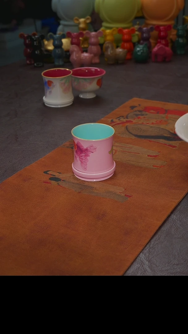 杯【宜景窑桃夭粉系列】转转杯