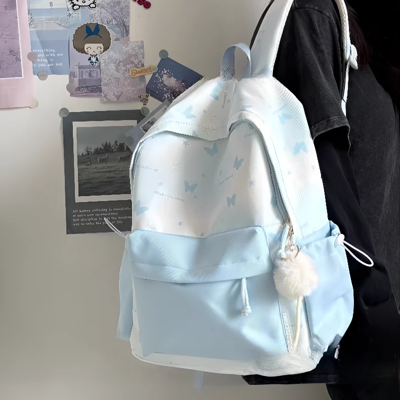 森系ins风小清新书包女初中生高中生韩版双肩包小学生休闲背包女