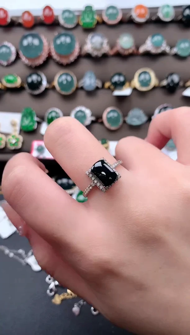【闪购商品】翡翠戒指银S925镶嵌21414