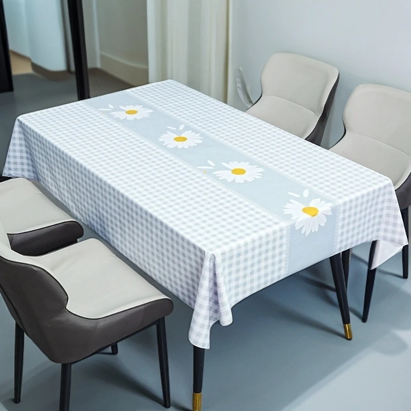 现代北欧简约风pvc免洗防水防油防烫茶几长方形家用加厚桌台布