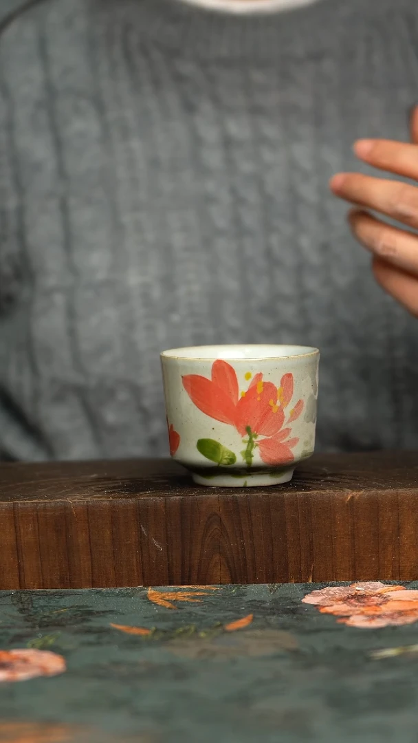 杯釉下彩手工手绘同款陶器