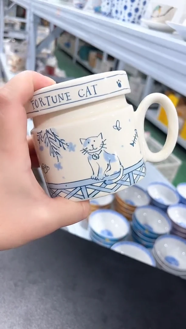 杯子陶陶瓷（简装）盖杯一个