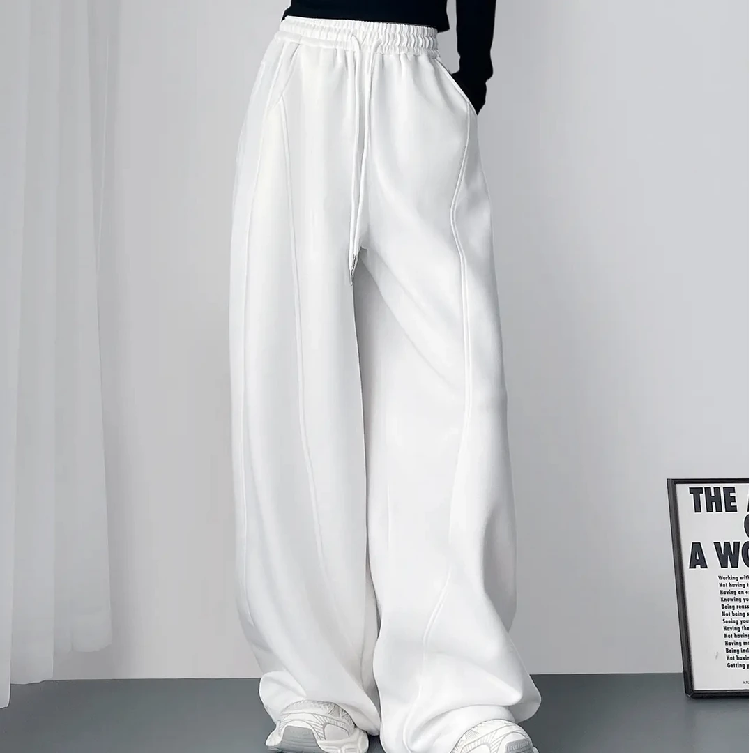 高腰松紧腰秋冬长裤阔腿裤休闲裤夏季运动裤拖地卫裤