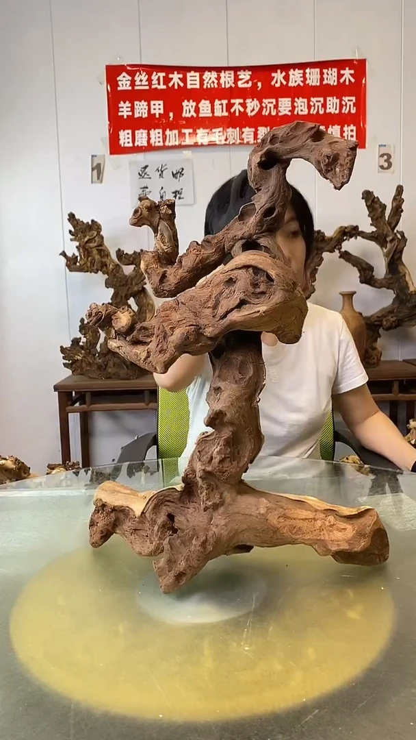香榧木三**雕金丝红木 羊蹄甲