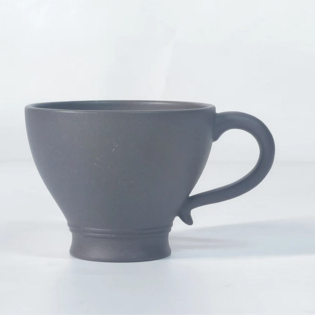 三壶 天青泥镶嵌杯 130cc 天青泥 紫砂杯 SH0198