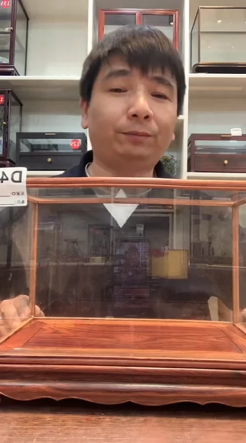 红酸枝木类30*18*18玻璃罩404