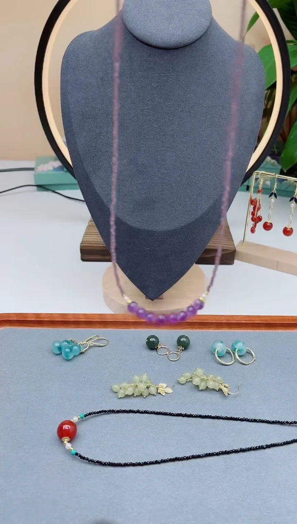 水晶耳饰银S925镶嵌00紫水晶笑脸
