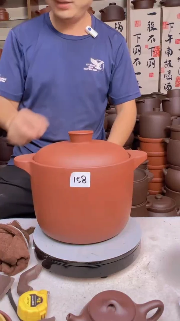 宜兴紫砂6升朱泥直筒   158