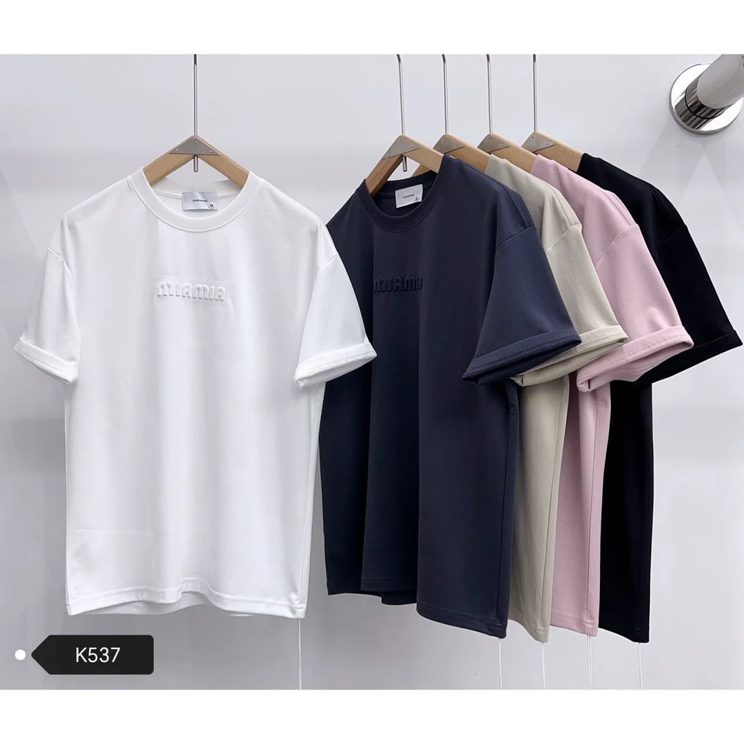 537夏季新款字母短袖T恤圆领简约纯色t恤圆领简约时尚半袖