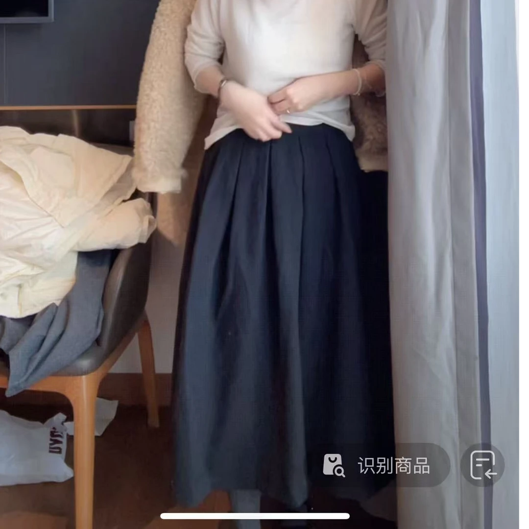 韩国正品 秋冬日常松紧腰半身裙（NO退~）