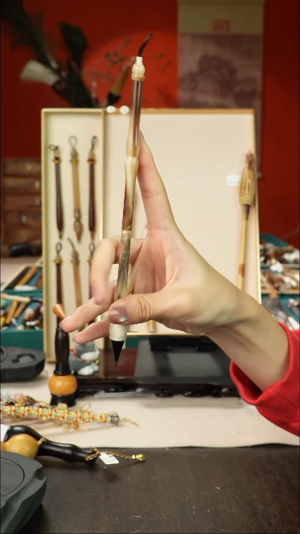 15号孤品高货毛笔链接 清水试笔 蘸墨不退