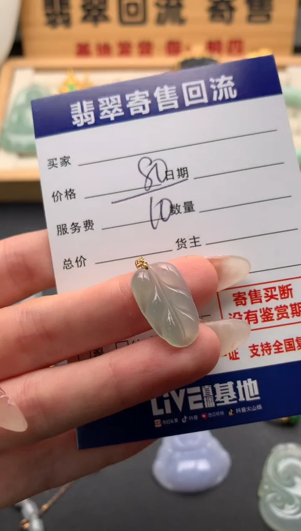 翡翠18K金镶嵌颈饰10135681