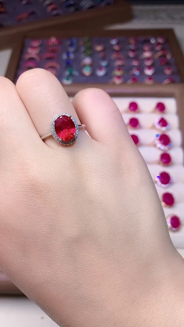 【闪购商品】红宝石戒指银S925镶嵌000