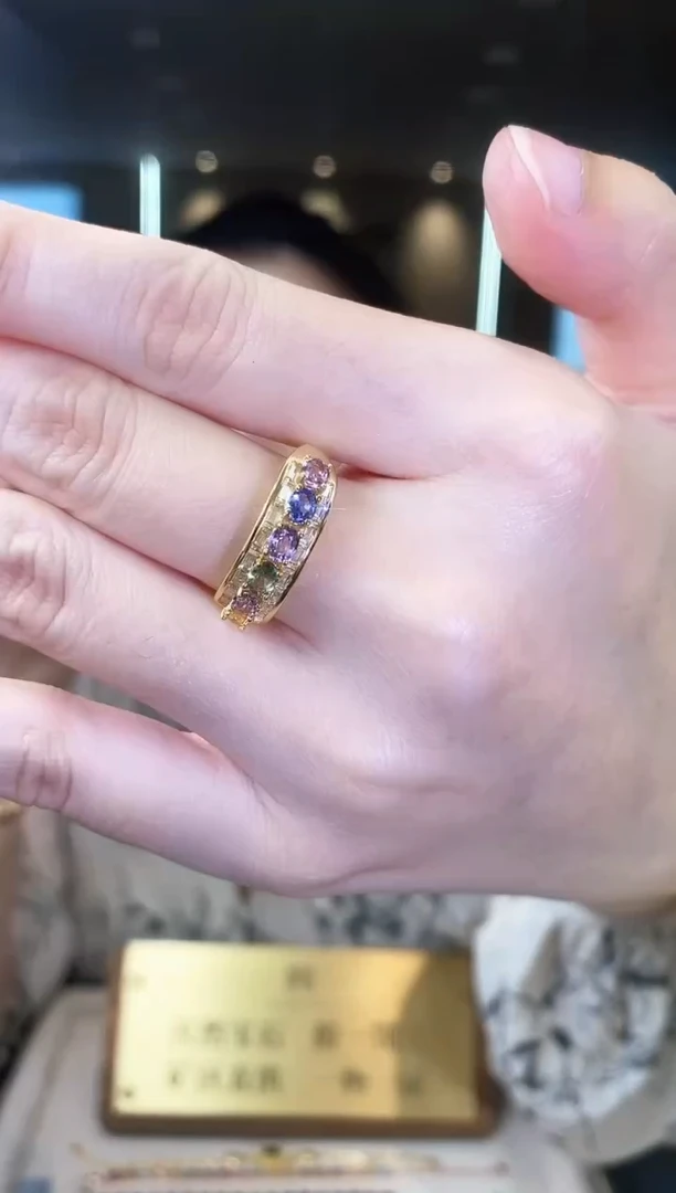 蓝宝石戒指银S925镶嵌09