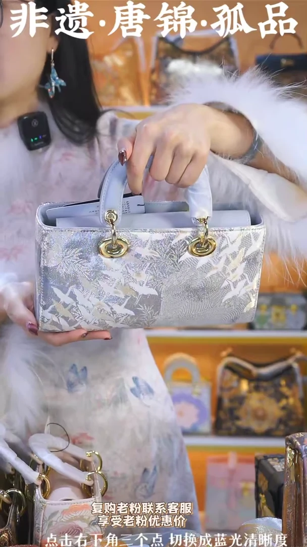 【闪购商品】织绣（91号）真丝织锦 横戴 浅灰 引箔仙鹤