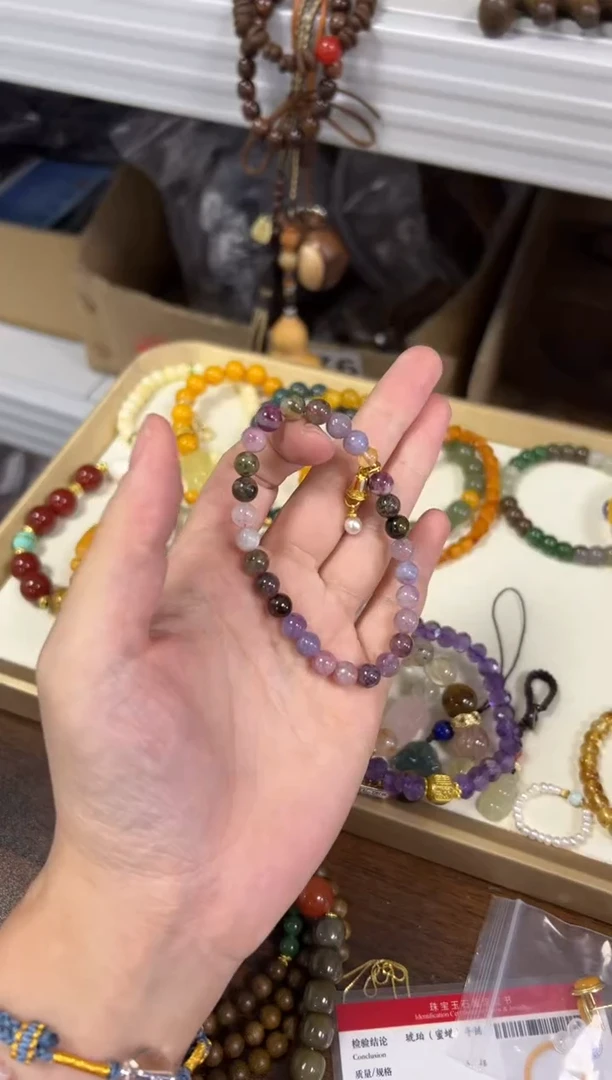 手链未镶嵌碧玺西瓜彩虹碧玺搭配款手链[0619]