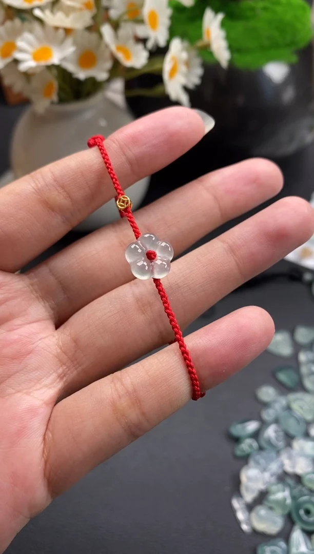 颈饰未镶嵌翡翠小花手绳