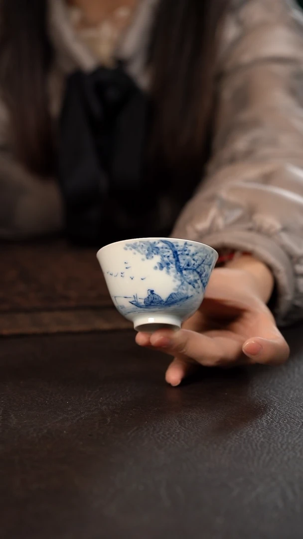 【闪购商品】杯HLX陶瓷重工山水撇口杯187号