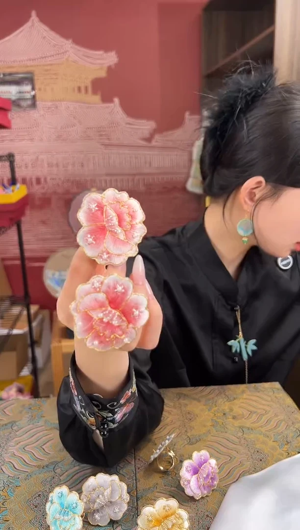 【闪购商品】刺绣苏绣手工刺绣丝巾扣