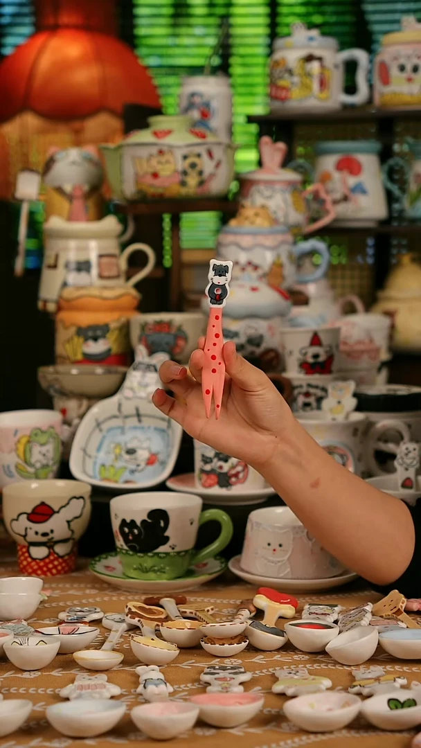 陶瓷无盖款景德镇时光绘馆 创意手绘高温釉下彩陶瓷