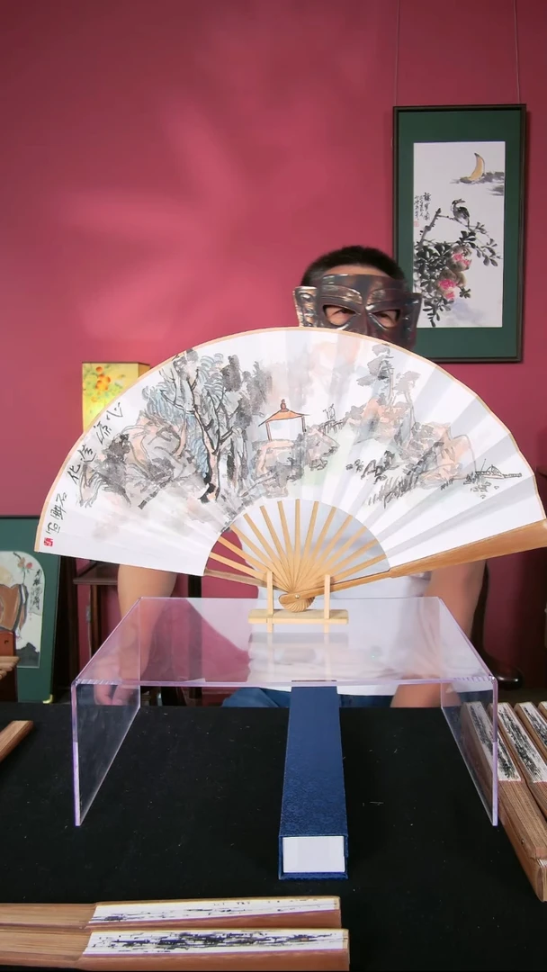 国画杜大江折扇作品