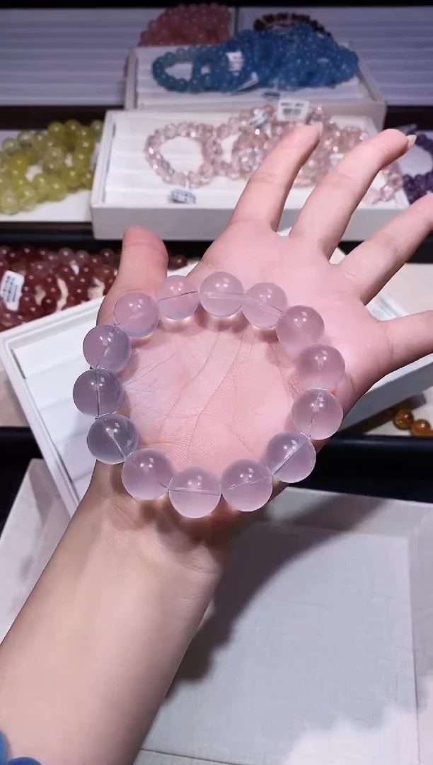 未镶嵌手串水晶奶白晶15mm