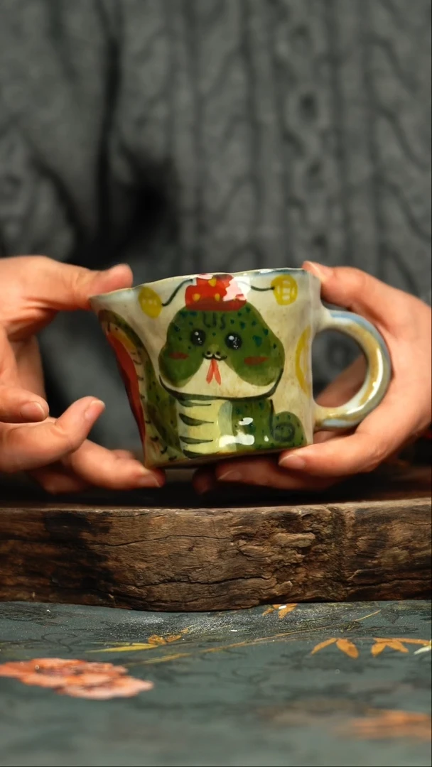 【闪购商品】杯釉下彩手工手绘同款陶器