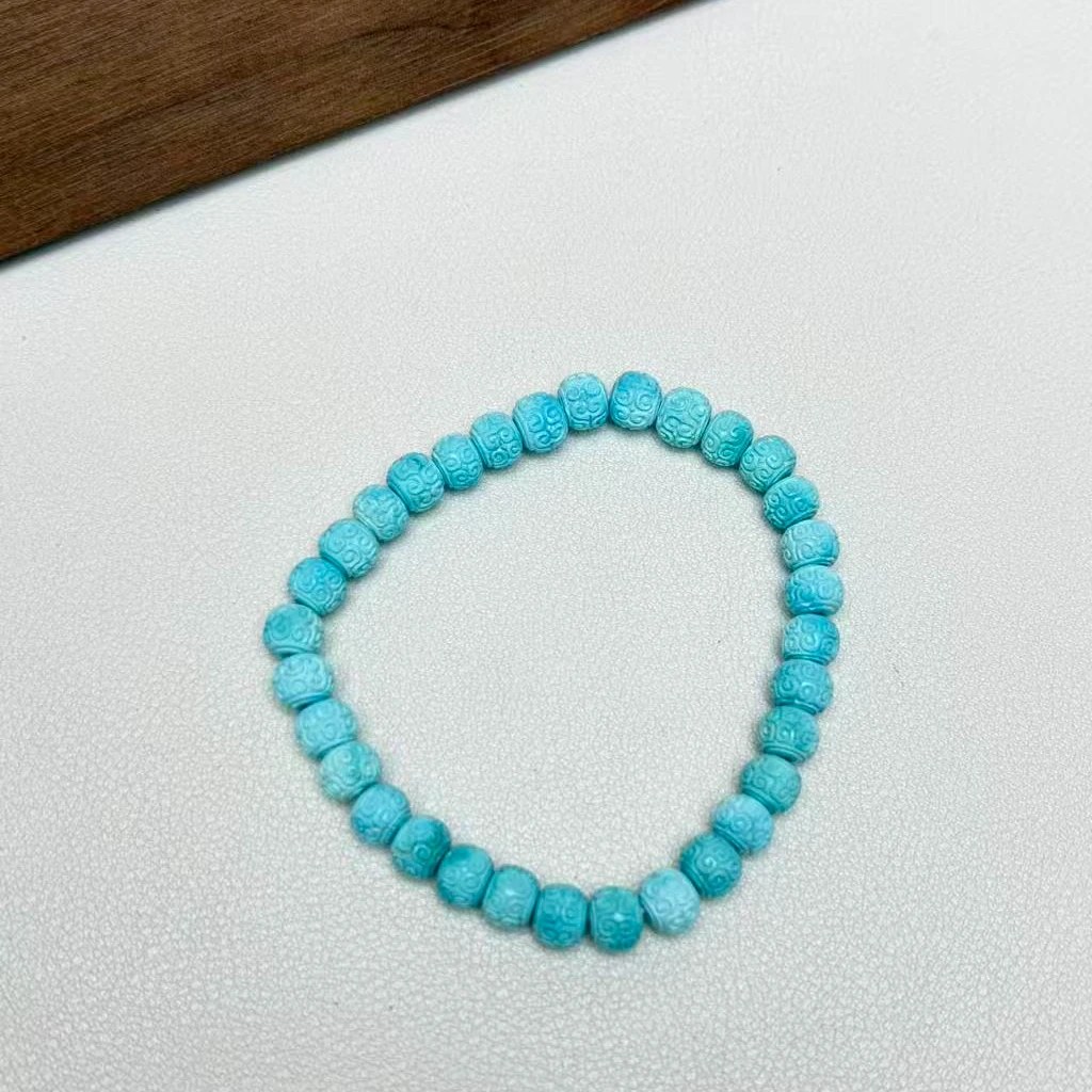 6.5mm回纹单圈绿松石3