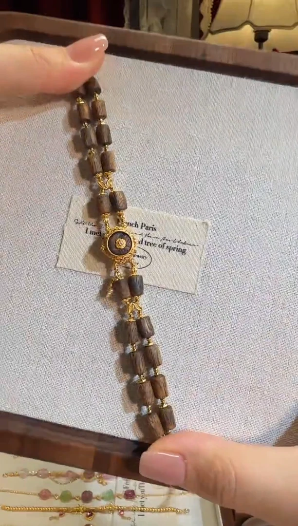 【闪购商品】沉香手串双圈绿奇楠桶珠