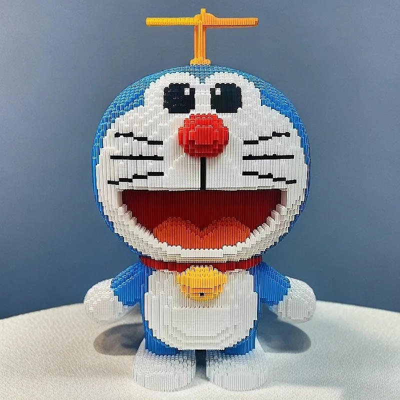 【专柜版】50CM哆啦a梦-经典款贴纸款动漫公仔颗粒拼插积木玩具