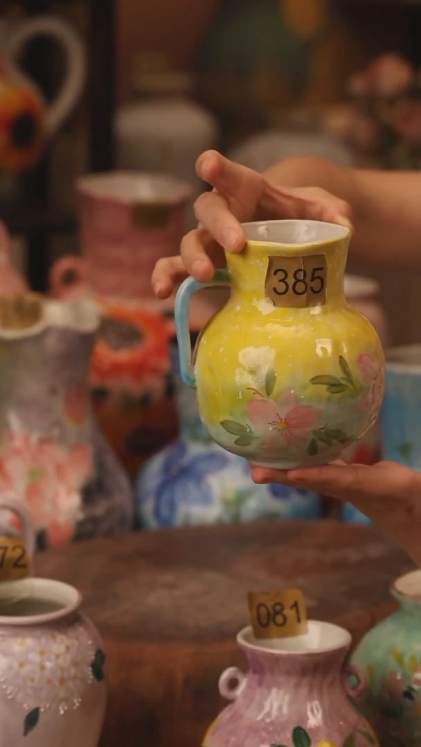 陶瓷385景德镇设计师手作花器摆件侘寂风