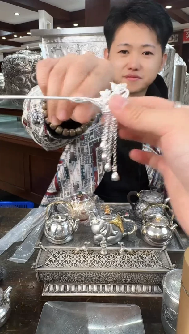 【闪购商品】足银999精工发簪摆件茶周边