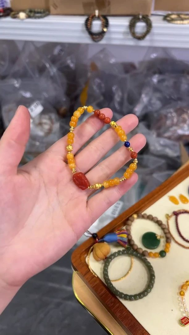 【闪购商品】蜜蜡手链未镶嵌蜜蜡玛瑙设计款手链[337]