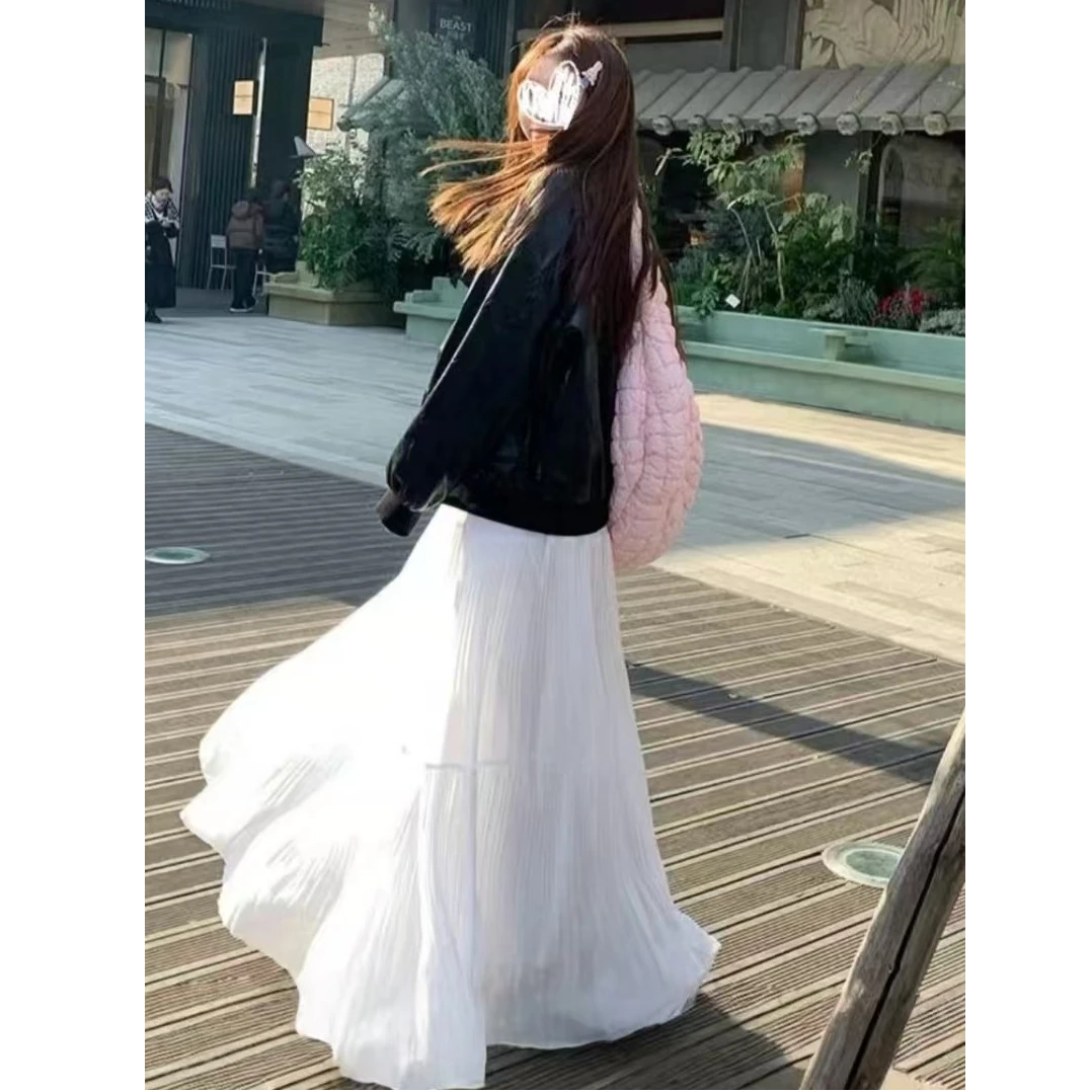 8068-夏新款微胖显瘦女装半身裙气质高腰温柔风