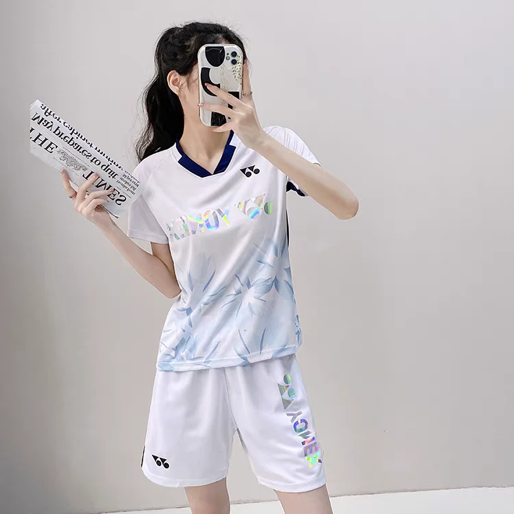 Yy尤尼高质量羽毛球服套装男女透气羽毛球服短袖运动上衣速干球服
