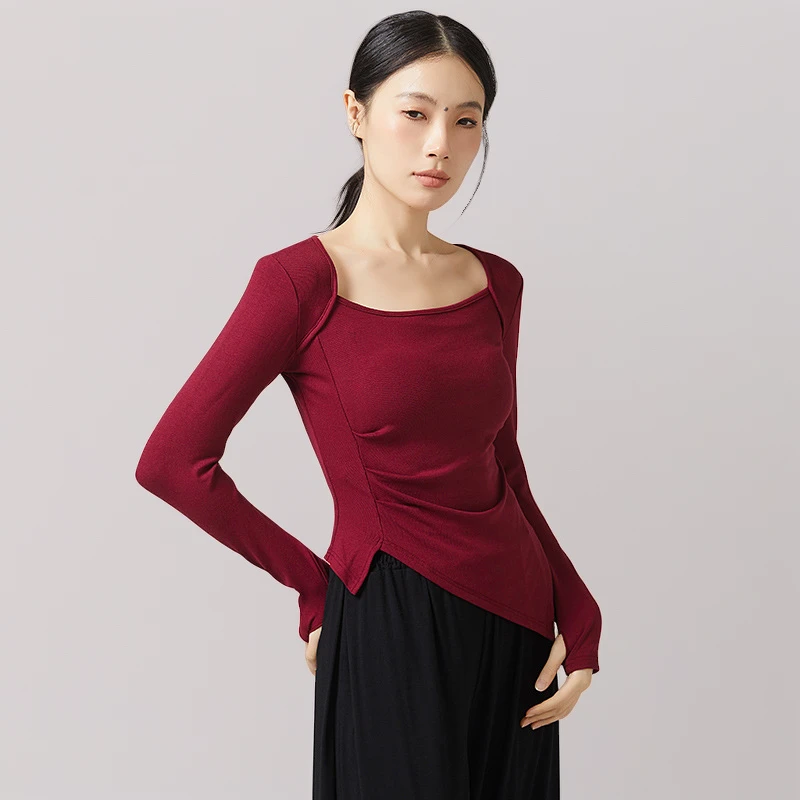 2025新款现代舞练功服长袖上衣女古典舞蹈服装舞蹈老师穿搭秋冬