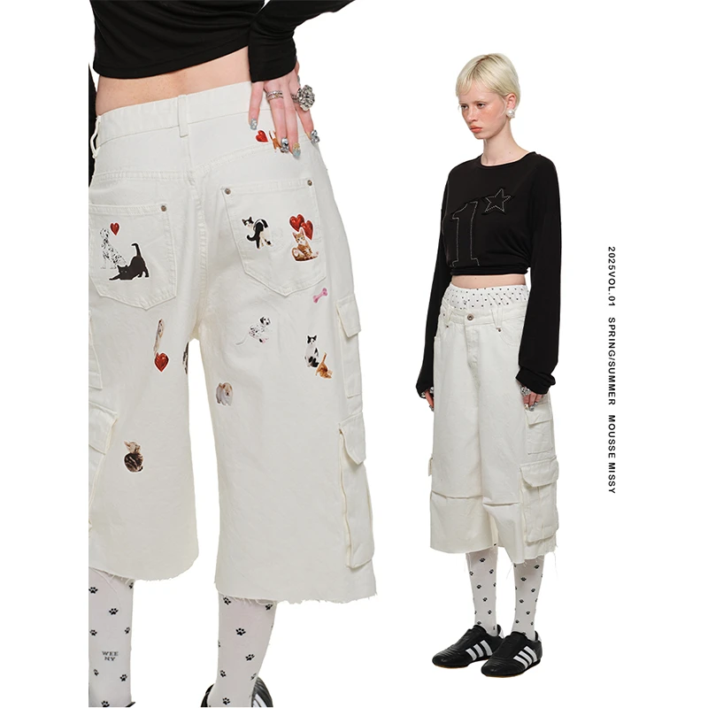 【25春新Vol.3】1JINN STUDIO 屁股贴纸印花牛仔裤