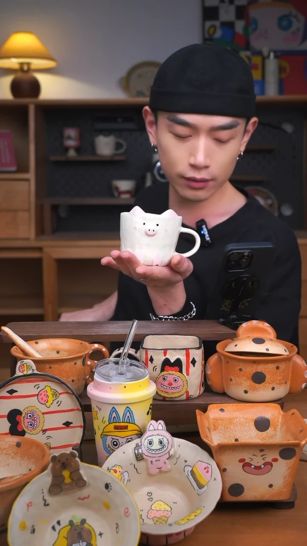 杯子景德镇可爱设计师款陶瓷