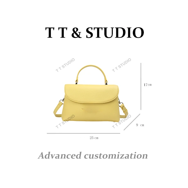 【TT Studio】BF-66366-柠檬黄 RAIN.CUN简约腋下斜跨轻奢女包
