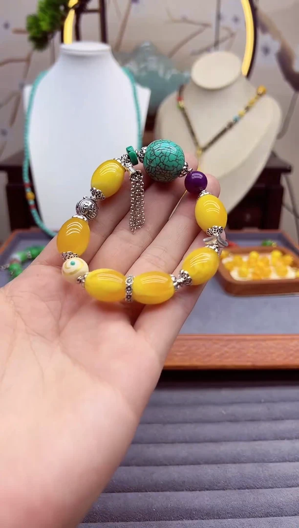 【闪购商品】蜜蜡颈饰银S925镶嵌s295````````