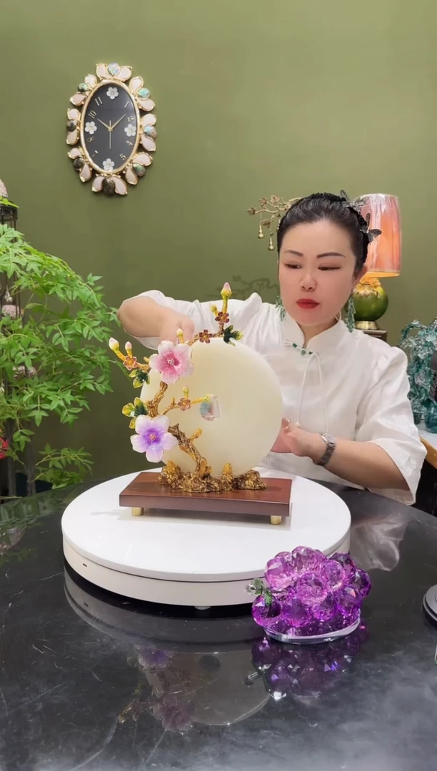 玉天然玉石，花开平安扣