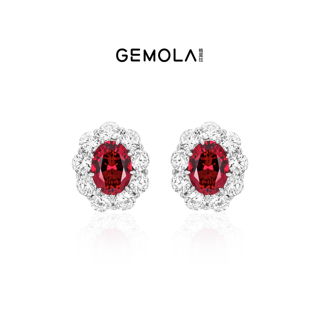 GEMOLA/格莫拉 925银合成锆石耳饰 叛逆千金风花朵耳钉11131ER