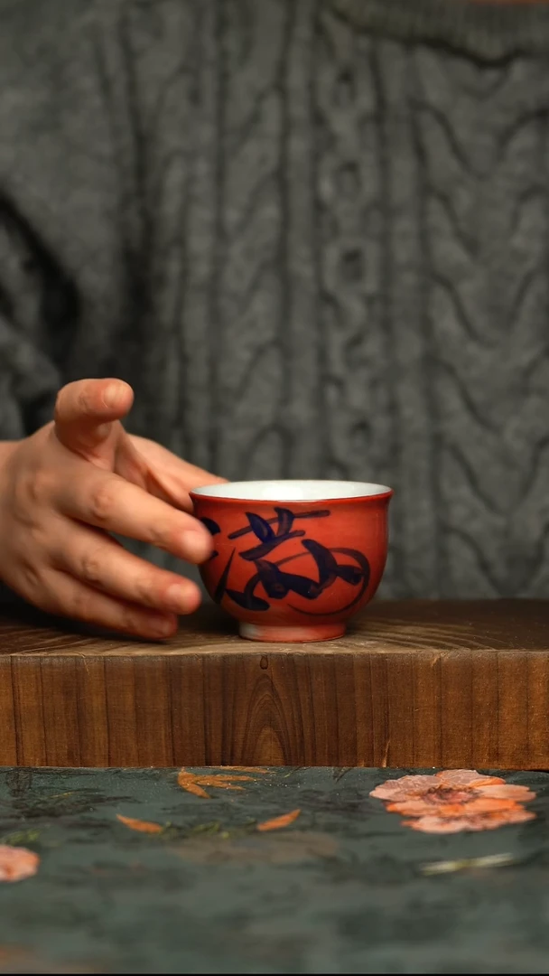 杯釉下彩手工手绘同款陶器