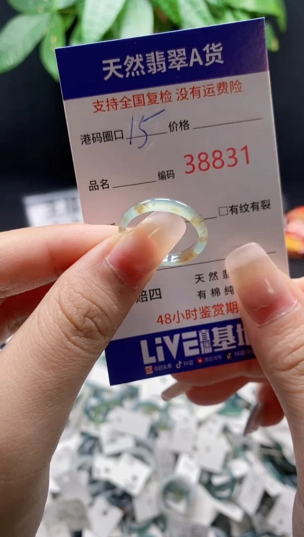 翡翠戒指未镶嵌 天然翡翠戒圈8831