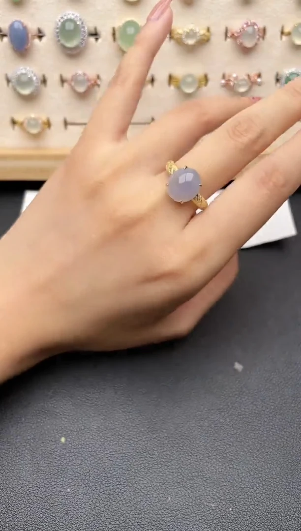 【闪购商品】翡翠戒指银S925镶嵌一物一证一礼盒