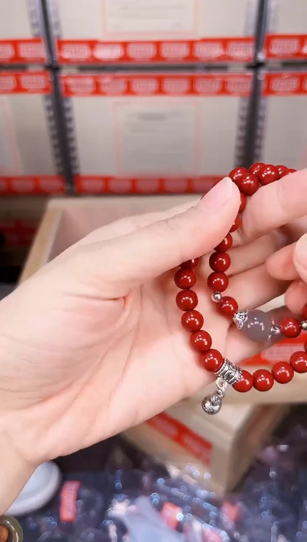 朱砂双圈精美手串MK