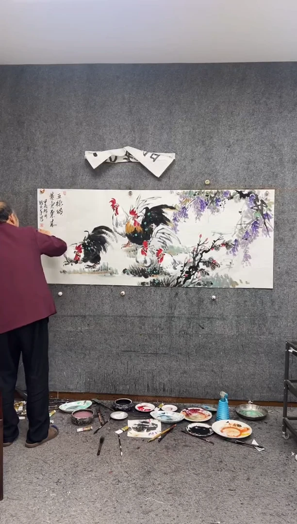 【闪购商品】国画五德颂  紫气东来  带收藏证书