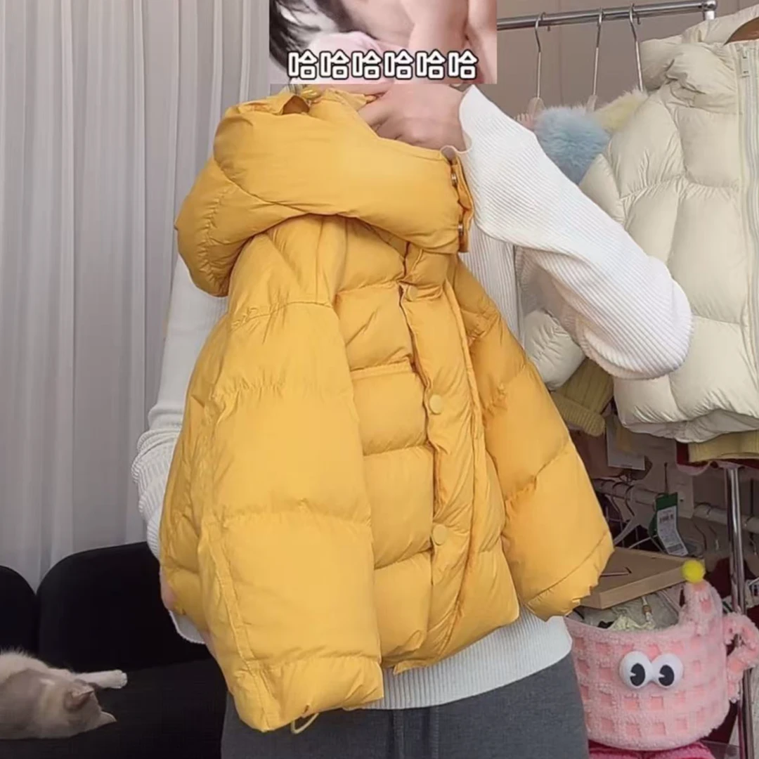 花小花女童加厚棉服2025冬季新款洋气保暖棉服冬装女童加厚橙色